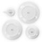 18-Piece White Porcelain Dinnerware Set for 4 with Plates Bowls Mugs Hatch Pattern